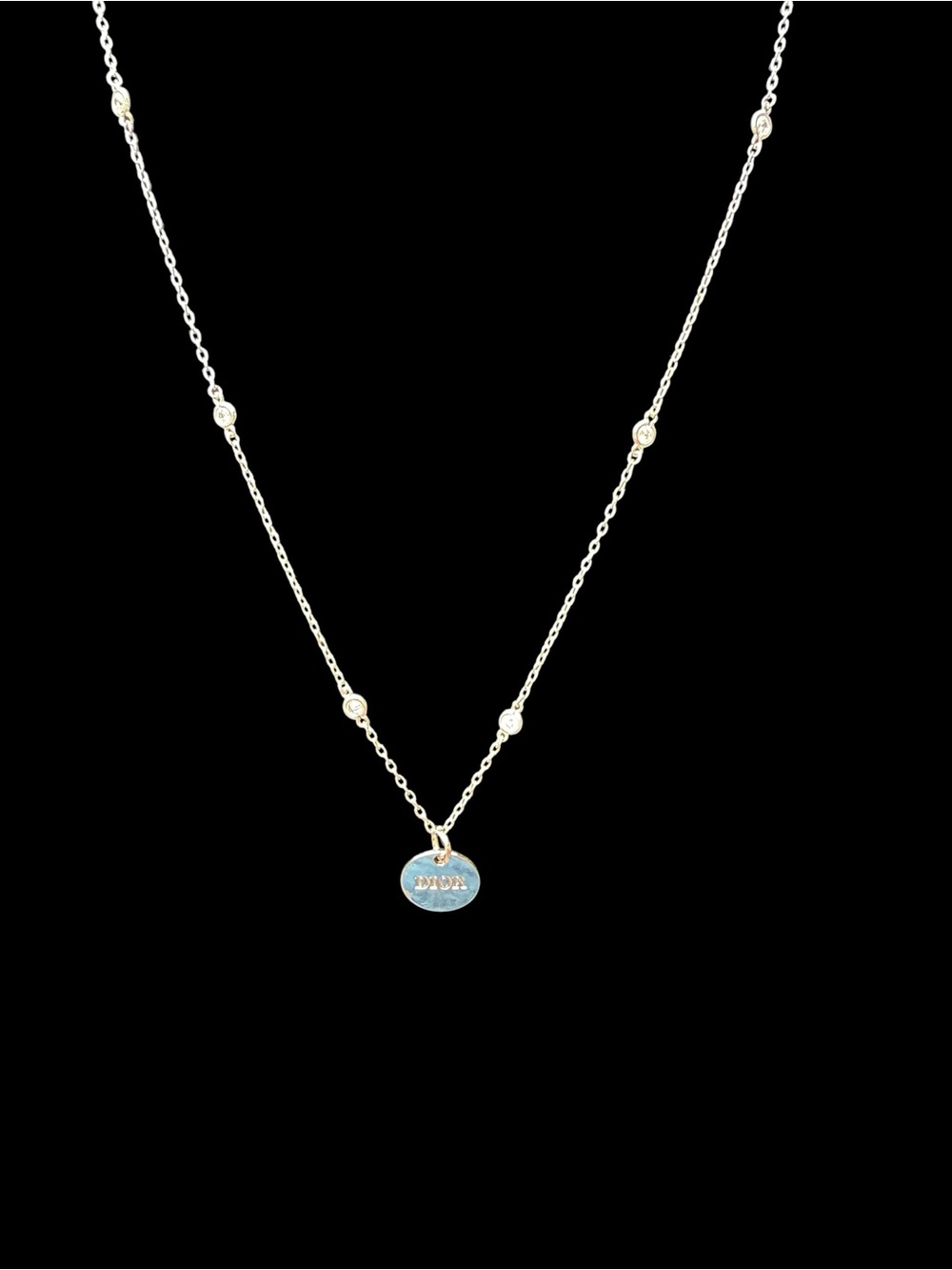 Upcycled Dior Gold-Tone Disc Pendant Necklace - Gold - Picture 3 of 3